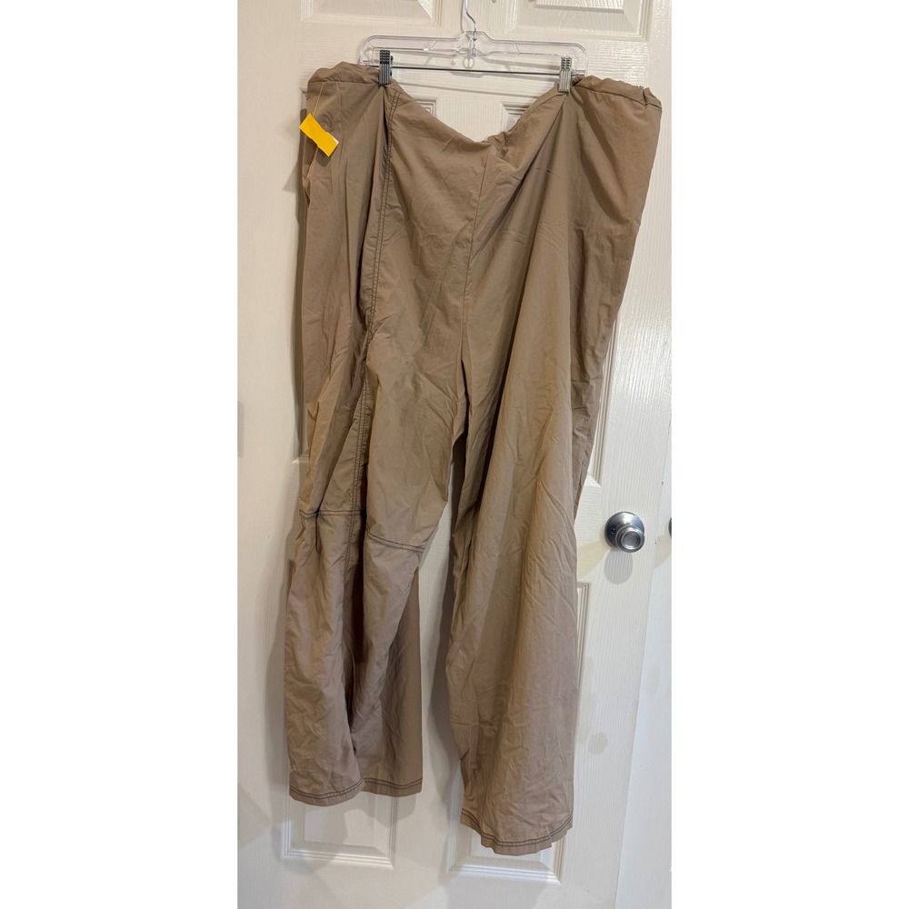 PrettyLittleThing NWT Plus Size Khaki‎ Drawstring Waist Wide Leg Pants UK26 - Picture 4 of 5